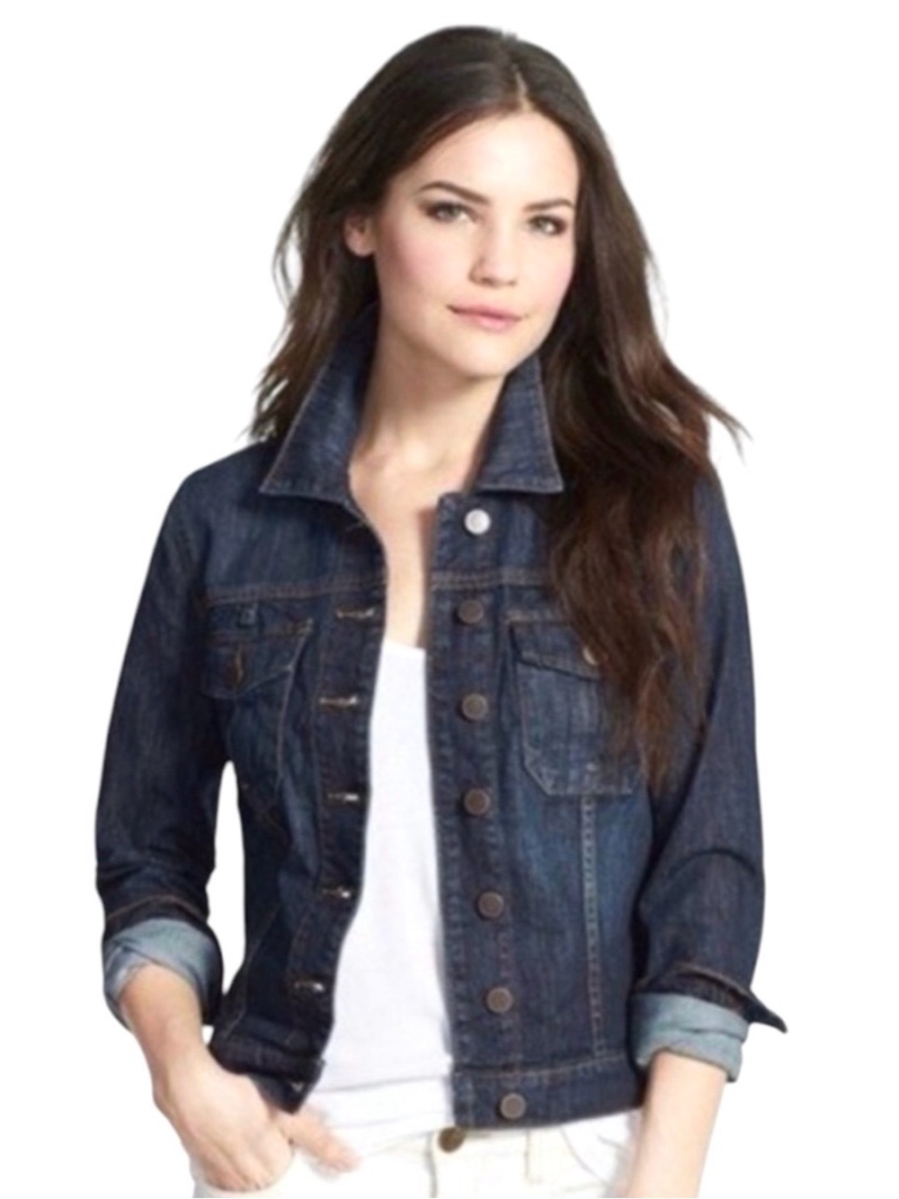 KUT From The Kloth Dark Wash Blue Denim Helena Jean Jacket